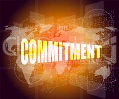 business concept: word commitment on digital touch screen