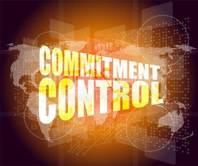 commitment control on business digital touch screen