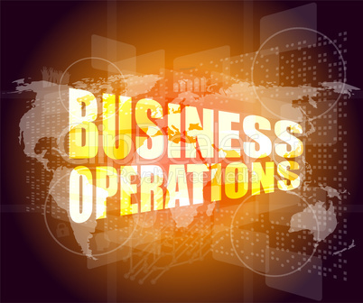 business operations word on digital touch screen