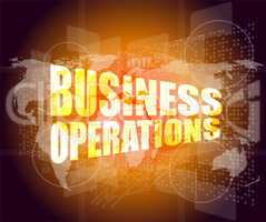 business operations word on digital touch screen