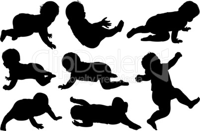 Illustration of baby silhouettes