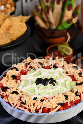 Halloween style taco dip