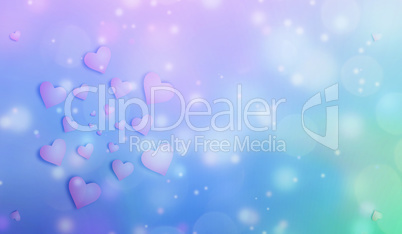 Abstract background image with hearts in pastel colors.