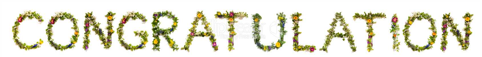 Flower And Blossom Letter Building Word Congratulation