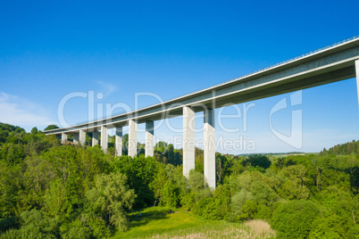 scenic bridge with high pillars