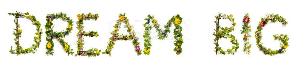 Flower And Blossom Letter Building Word Dream Big