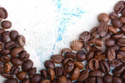 Roasted coffee bean close up. Food background