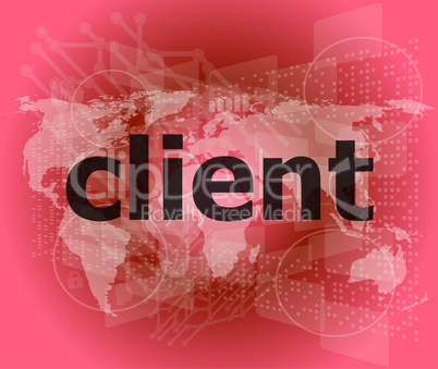 SEO web design concept: client on business digital background