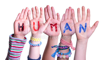 Children Hands Building Word Human, Isolated Background