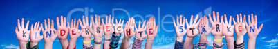 Children Hands, Kinderrechte Staerken Means Strengthen Children Rights, Blue Sky
