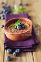 Creme Brulee With Blueberries