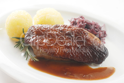 Duck With Red Cabbage And Dumplings