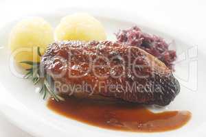 Duck With Red Cabbage And Dumplings