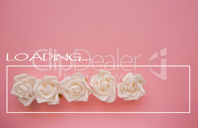 White roses loading bar on pink