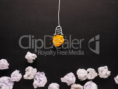 New ideas concept with crumbled paper