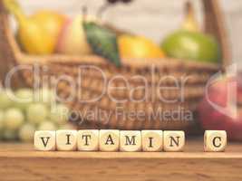 Small wooden blocks with the words vitamin C