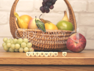 Small wooden blocks with the words vitamin C