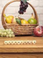 Small wooden blocks with the German word Vitamin cure