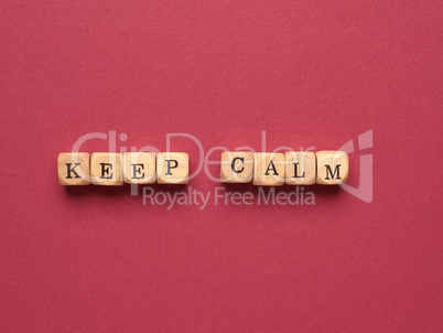 Keep calm written with small wooden blocks