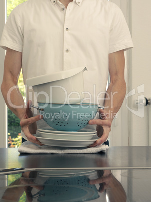 A middle-aged man in a kitchen