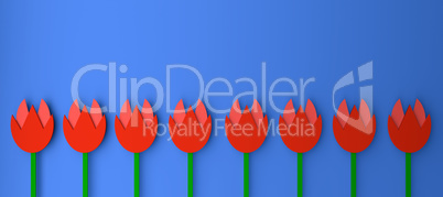 Abstract springtime background with tulips