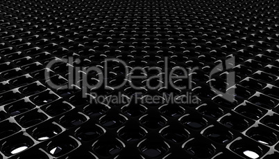 Glossy black metal grid background, 3d rendering