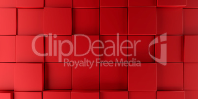 Modern red cubes background, 3d rendering