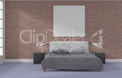 Mock up Poster in a bedroom