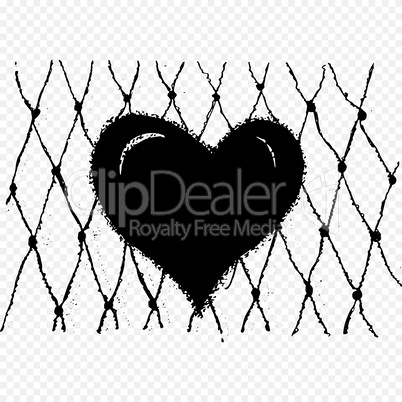 Net catching heart conceptual isolated illustration, popularity in social networks, likes hearts on social networks vector