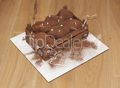 Chocolate truffle potato cake photo