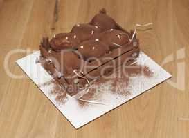 Chocolate truffle potato cake photo