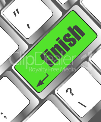 finish button on black internet computer keyboard