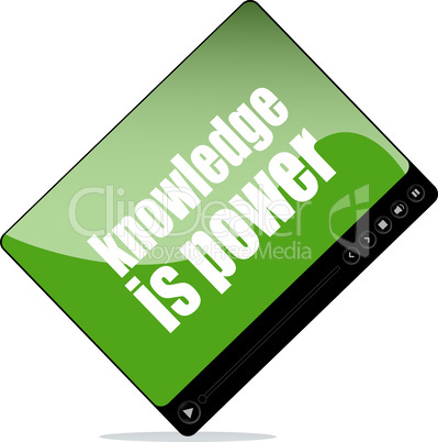 Video player for web with knowledge is power words