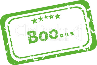boo grunge rubber stamp isolated on white background