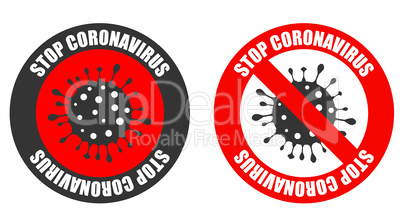 2019-nCoV Novel coronavirus bacteria. Coronavirus icon set. Stop coronavirus. Dangerous coronavirus cell in Wuhan China. Isolated on white stop coronavirus icon. No covid-19 infection.