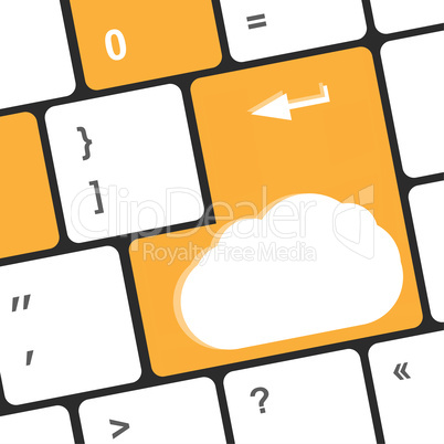 cloud sign on the computer keyboard keys
