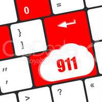 Computer keyboard keys with the 911 sign