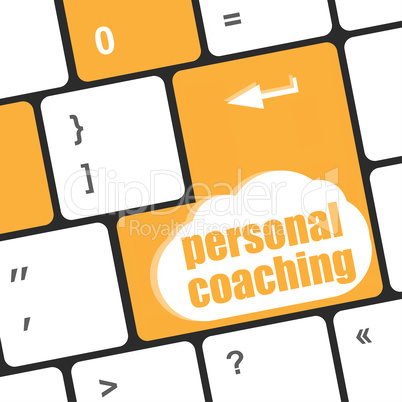 Keyboard key with enter button personal coaching