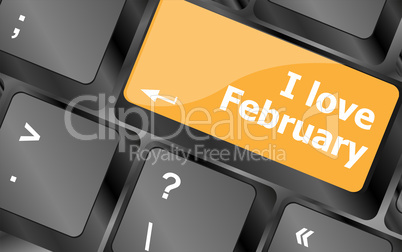 Computer keyboard key - i love february