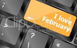 Computer keyboard key - i love february