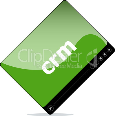 Video player for web, crm word on it