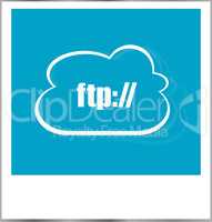 ftp word business concept, photo frame isolated on white