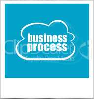business process word business concept, photo frame isolated on white