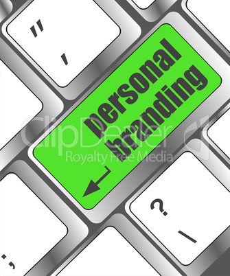 personal branding on computer keyboard key button