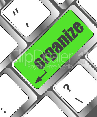 word organize on enter computer keyboard key