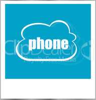 phone word business concept, photo frame isolated on white
