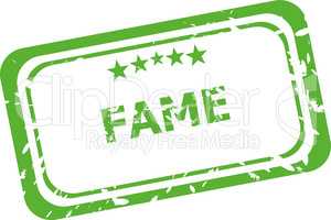 fame grunge rubber stamp isolated on white background