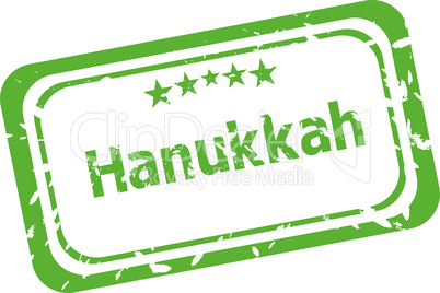 Hanukkah grunge rubber stamp isolated on white background