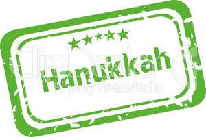 Hanukkah grunge rubber stamp isolated on white background