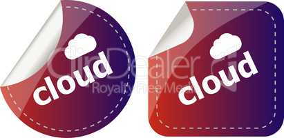 stickers label set business tag with cloud word
